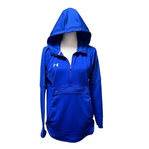 Under Armour Blue Half Zip Hoodie Pullover Sweatshirt Loose Fit Small SM P CH